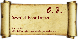 Ozvald Henrietta névjegykártya